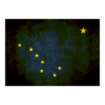 Colorful Contrast Alaskan Flag Print
