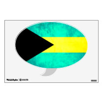 Colorful Contrast Bahamian Flag Wall Sticker