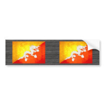Colorful Contrast Bhutanese Flag Bumper Stickers