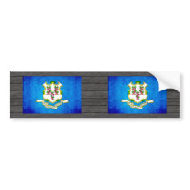 Colorful Contrast Connecticuter Flag Bumper Stickers