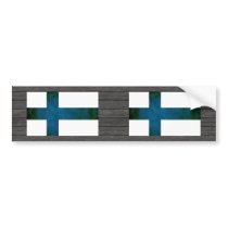 Colorful Contrast Finnish Flag Bumper Stickers