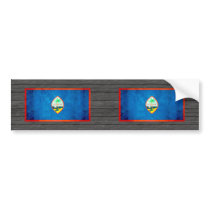 Colorful Contrast Guamanian Flag Bumper Stickers