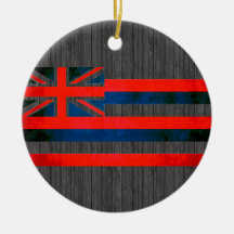 Colorful Contrast Hawaiian Flag Christmas Tree Ornaments