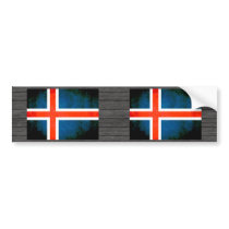 Colorful Contrast Icelander Flag Bumper Sticker