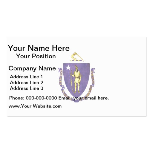 Colorful Contrast Massachusettsan Flag Business Card (front side)