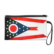 Colorful Contrast Ohio Flag Wristlet Purse