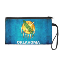 Colorful Contrast OklahomanFlag Wristlet