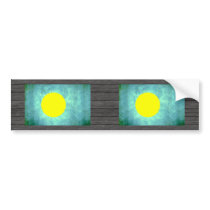 Colorful Contrast PalauanFlag Bumper Sticker