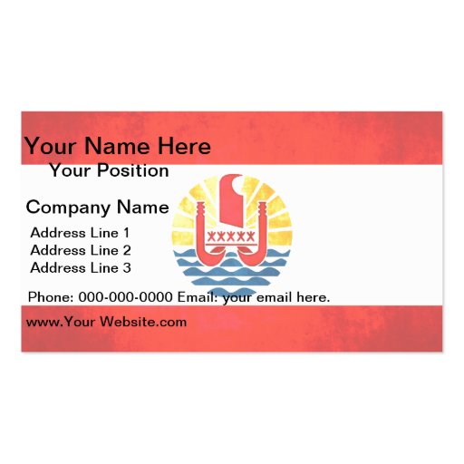 Colorful Contrast Polynesian Flag Business Card (front side)