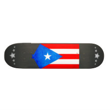 Colorful Contrast Puerto RicanFlag Skate Board