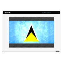 Colorful Contrast Saint LucianFlag 15" Laptop Skins