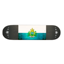 Colorful Contrast SammarineseFlag Skateboard Deck
