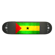 Colorful Contrast Sao TomeanFlag Skate Board