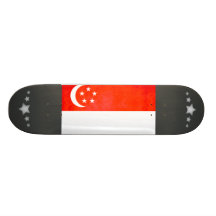 Colorful Contrast SingaporeanFlag Skate Board Decks