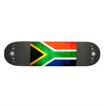 Colorful Contrast South AfricanFlag Skate Board