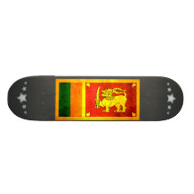 Colorful Contrast Sri LankanFlag Skate Deck