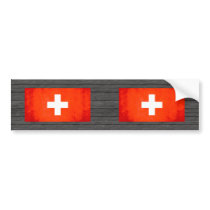 Colorful Contrast SwissFlag Bumper Sticker