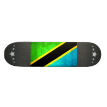 Colorful Contrast TanzanianFlag Skate Board