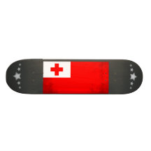 Colorful Contrast TonganFlag Custom Skate Board