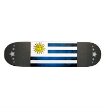 Colorful Contrast UruguayanFlag Skateboard
