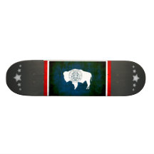 Colorful Contrast WyomingiteFlag Skate Deck
