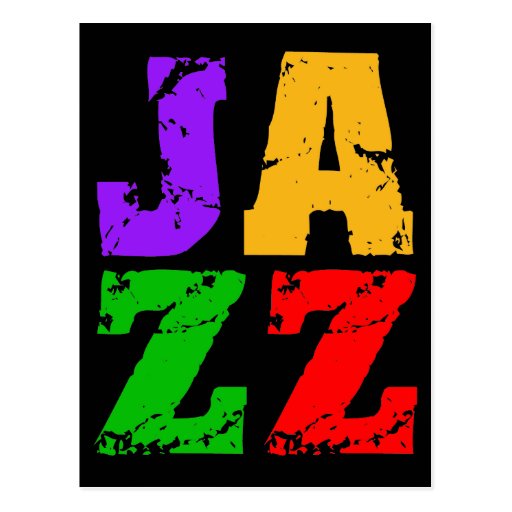 Colorful cool jazz postcards