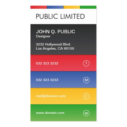 Colorful Corporate Business Card (front side)