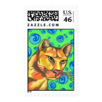 Colorful Cougar postage