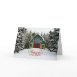 Colorful Country Barn Christmas Greeting Card