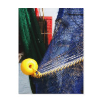 Colorful crabbing fishing nets and floats, florida post card