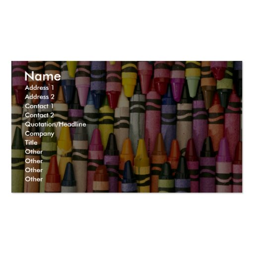 Colorful Crayons Business Card (front side)