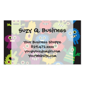 Colorful Crazy Fun Monsters Creatures Pattern Business Cards