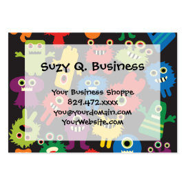 Colorful Crazy Fun Monsters Creatures Pattern Business Card Templates