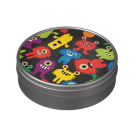 Colorful Crazy Fun Monsters Creatures Pattern Jelly Belly Candy Tins