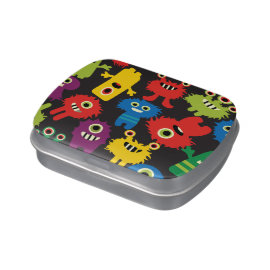Colorful Crazy Fun Monsters Creatures Pattern Jelly Belly Tin