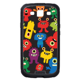 Colorful Crazy Fun Monsters Creatures Pattern Samsung Galaxy S3 Cover