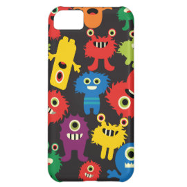 Colorful Crazy Fun Monsters Creatures Pattern Cover For iPhone 5C