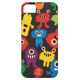 Colorful Crazy Fun Monsters Creatures Pattern iPhone 5 Cases