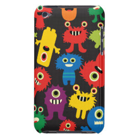 Colorful Crazy Fun Monsters Creatures Pattern Barely There iPod Covers