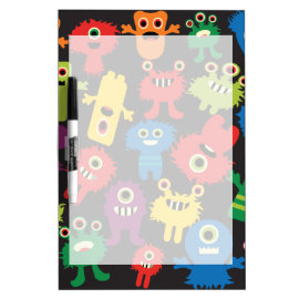 Colorful Crazy Fun Monsters Creatures Pattern Dry-Erase Whiteboards
