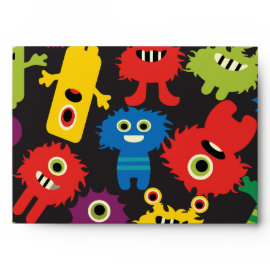 Colorful Crazy Fun Monsters Creatures Pattern Envelopes