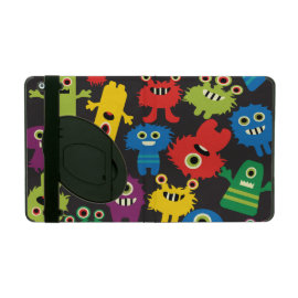 Colorful Crazy Fun Monsters Creatures Pattern iPad Case