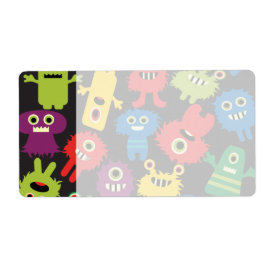 Colorful Crazy Fun Monsters Creatures Pattern Custom Shipping Label
