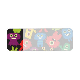 Colorful Crazy Fun Monsters Creatures Pattern Custom Return Address Labels