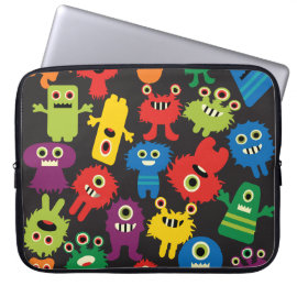Colorful Crazy Fun Monsters Creatures Pattern Laptop Sleeves