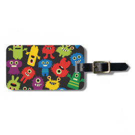 Colorful Crazy Fun Monsters Creatures Pattern Bag Tags