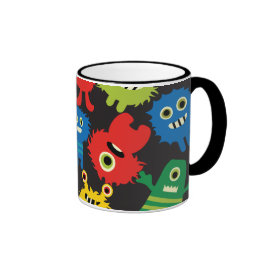 Colorful Crazy Fun Monsters Creatures Pattern Coffee Mugs