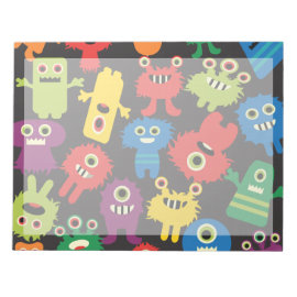 Colorful Crazy Fun Monsters Creatures Pattern Memo Notepad