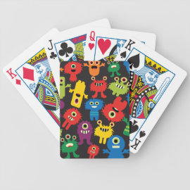 Colorful Crazy Fun Monsters Creatures Pattern Bicycle Card Decks