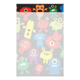Colorful Crazy Fun Monsters Creatures Pattern Customized Stationery